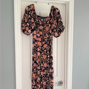 Old Navy Floral Puff-Sleeve Midi Dress